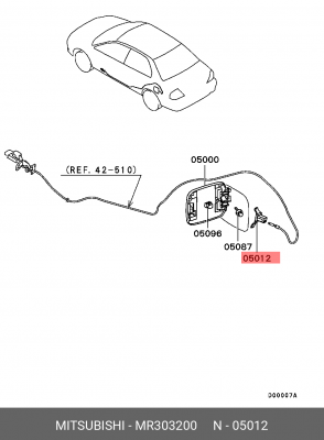замок лючка бензобака!\ Mitsubishi Delica D:5 07> MR303200 MITSUBISHI