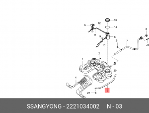 Хомут SSANGYONG Actyon (10-) бака топливного OE 2221034002 SSANG YONG