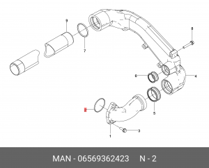 Круглое уплотнение 60X3N-FPM1-70-GN 06569362423 MAN