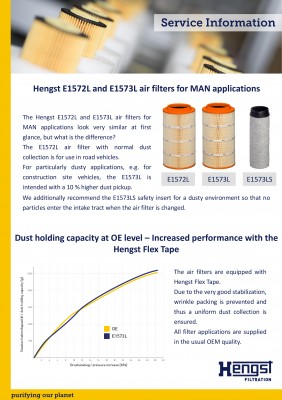 Фильтр воздушный E1572L HENGST