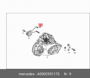 фиксатор трубки цилиндра сцепления!\ MB Sprinter 95-06 A0002951173 MERCEDES BENZ