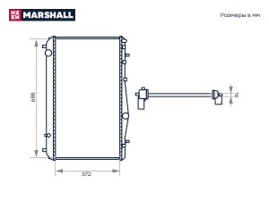 радиатор системы охлаждения!\ Chevrolet Lacetti 02>, Daewoo Nubira III 03> M4991033 MARSHALL