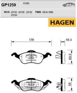 Колодки тормозные дисковые GP1259 GP1259 SANGSIN