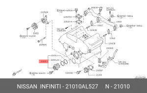 НАСОС ЖИДКОСТИ ОХЛАЖДЕНИЯ 21010-AL527 NISSAN