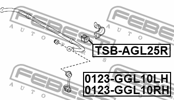 втулка стабилизатора заднего! D21\ Lexus RX350/RX450 15> TSB-AGL25R FEBEST