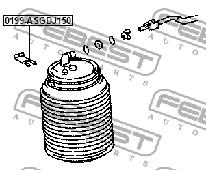 Скоба фиксирующая крепления пневмобаллона TOYOTA LAND CRUISER PRADO 120 02-09 01 0199-ASGDJ150 FEBEST