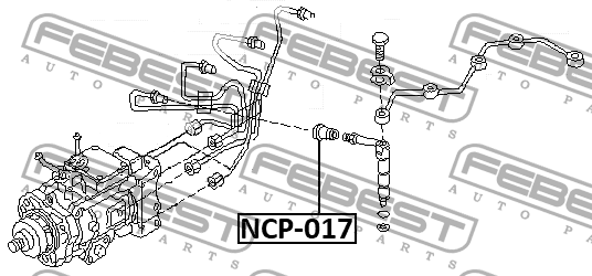 ВТУЛКА УПЛОТНИТЕЛЬНАЯ ТОПЛИВНОЙ ФОРСУНКИ NISSAN NISSAN TRUCK D22 199­7.02- NCP-0 NCP-017 FEBEST