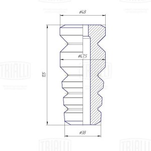 Буфер (отбойник) Лада 2170-2172 Priora (задн. аморт. 1 шт.) PUR (BC 0183) BC 0183 TRIALLI