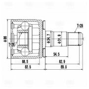 ШРУС Mitsubishi Pajero Sport (98-) 2.5d (внутр. перед. лев.) (GO 1128) GO1128 TRIALLI