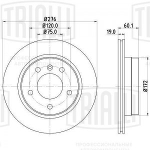 Диск торм. BMW 3 (E46) (98-) зад. d=276 (DF 263903)  2шт DF 263903 TRIALLI