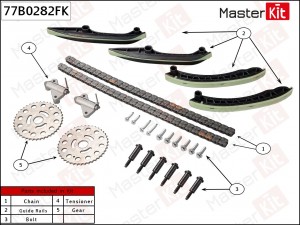 Комплект цепи ГРМ NISSAN/INFINITI EX30d/QX50/QX70/M30d/Q70/Navara/Pathfinder 10- 77B0282FK MASTER KIT