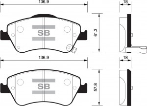 Колодки тормозные TOYOTA Auris (06-) передние (4шт.) SANGSIN SP1500 SANGSIN