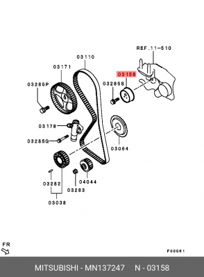 РОЛИК НАТЯЖИТЕЛЯ РЕМНЯ ГРМ MN137247 MN137247 MITSUBISHI