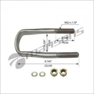 Стремянка DAF рессоры (222х82, М22x1.5) с гайками и шайбами MANSONS 200171 MANSONS