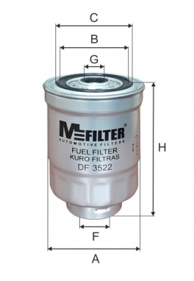 фильтр топливный!\ Hyundai H1 Porter 2.5D 00-04 DF3522 MFILTER AUTOMOTIVE FILTERS