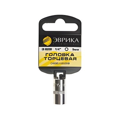 Головка торцевая 1/4" 09мм с держателем ЭВРИКА ER-90209H EVRIKA