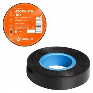 изолента пвх, черная, 15 ммx20 м!\ AIT-P-08 AIRLINE