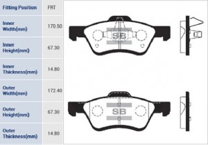 Колодки тормозные дисковые Ford Escape, Mazda Tribute 08, SP1497 SP1497 SANGSIN