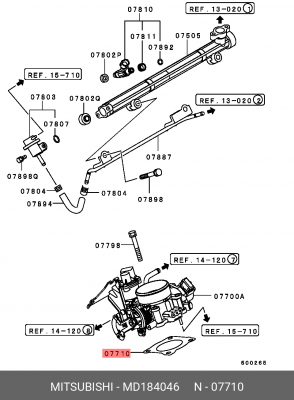 Прокладка MITSUBISHI Lancer (-03) корпуса заслонки дроссельной OE MD184046 MITSUBISHI