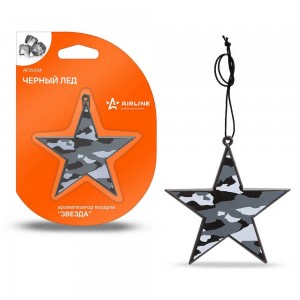 Ароматизатор подвесной пластик Звезда черный лед AFZV004 AFZV004 AIRLINE