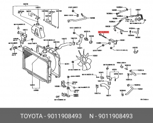 Болт натяжителя ремня генератора 90119-08493 90119-08493 TOYOTA