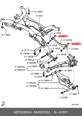 Гайка MITSUBISHI Lancer (06-),Outlander (05-) болта сход-развала OE MU000763 MITSUBISHI