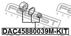 Подшипник ступицы передний DAC45880039M-KIT DAC45880039M-KIT FEBEST