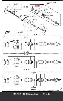 Сальник MAZDA 626 полуоси левый OE G00325742A MAZDA