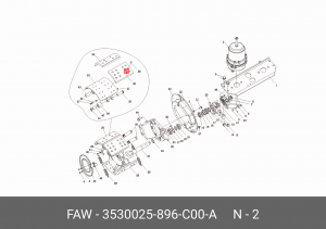 Камера тормоза FAW 3250 (6х6) левая заднего моста OE 3530025896C00A FAW