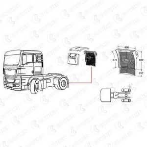 крыло заднее! левое/правое задняя часть H=830 с брызгозащитой\MAN TGX TGX518 COVIND