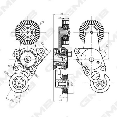натяжитель приводного ремня!\ Toyota Camry, 09> GAT31800 GMB