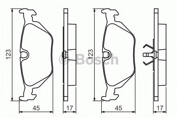 Колодки тормозные BMW 3 (E36) (-03) задние (4шт.) BOSCH 0 986 460 964 BOSCH