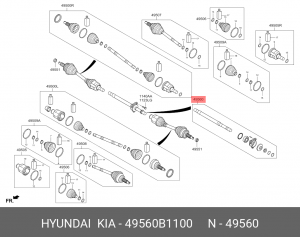 49560B1100 ВАЛ 49560B1100 HYUNDAI