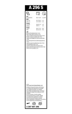 Щетки стеклоочистителя бескаркасные Aerotwin 600/500мм крепление Push Button 3 397 007 296 BOSCH