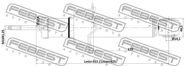 Амортизатор задний GAS.TWIN TUBE 03110-003R 03110-003R FEBEST