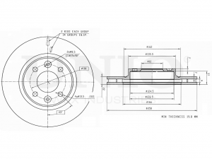 Диск тормозной передний BRD-20037 UNIO