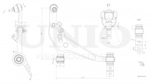 Рычаг подвески поперечный передний нижний правый SSP-40008 UNIO