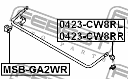 Втулка стабилизатора задняя MITSUBISHI ASX 2010.04-2013.01 MSB-GA2WR MSB-GA2WR FEBEST