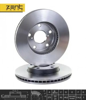 диск тормозной передний Z06116 ZENTPARTS