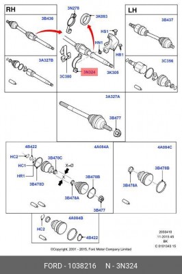 FORD FOCUS II (2005-2008) 1 038 216 FORD