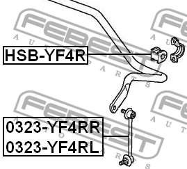 Втулка стабилизатора задняя HONDA PILOT YF4 2009- HSB-YF4R HSB-YF4R FEBEST
