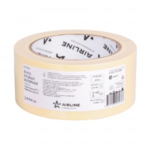 Скотч малярный 48 мм х 40 м "AIRLINE" (желтый) (термостойкий 80°C) ADTP002 AIRLINE