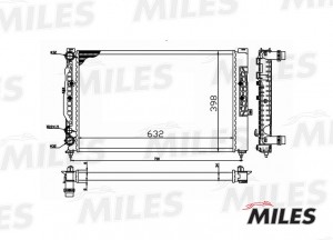 Радиатор (механическая сборка) AUDI A4/A6 1.6/1.8T 95-07) (NISSENS 60299) ACRM05 ACRM056 MILES