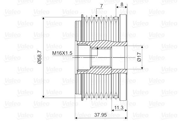 Шкив FORD Transit (06-) генератора VALEO 588057 VALEO PHC