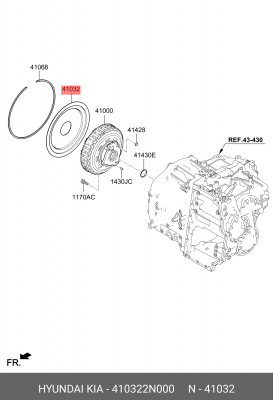 410322N000 Стопорное кольцо АКПП Sorento (MQ4) 410322N000 MOBIS