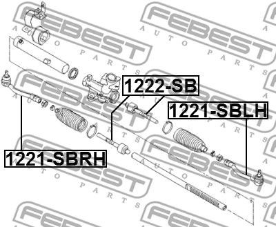 Наконечник рулевой правый HYUNDAI SOLARIS 2011-2016 1221-SBRH 1221-SBRH FEBEST