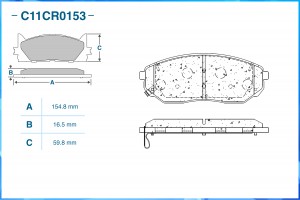 Тормозные колодки передние Low Metallic C11CR0153 C11CR0153 CWORKS