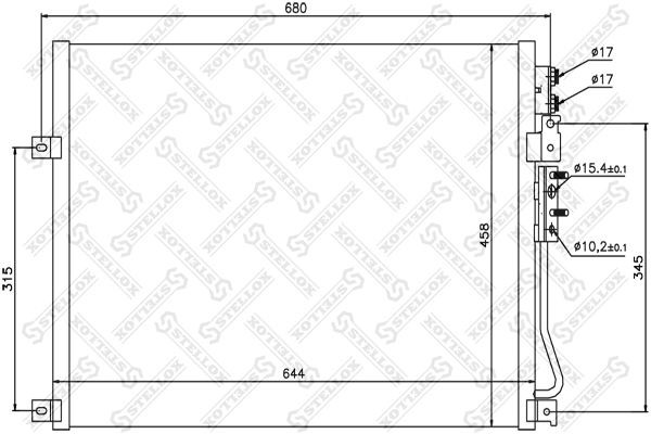 радиатор кондиционера!\ Jeep Comander, Grand Cherokee 3.7-6.1/3.0CRD 05> 10-45576-SX STELLOX
