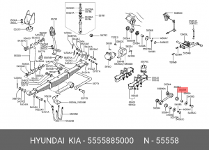 Втулка реактивной штанги AERO-SPACE 5555885000 HYUNDAI KIA