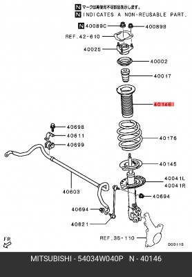 пыльник переднего амортизатора!\ Mitsubishi Outlander 12-13 54034W040P MITSUBISHI